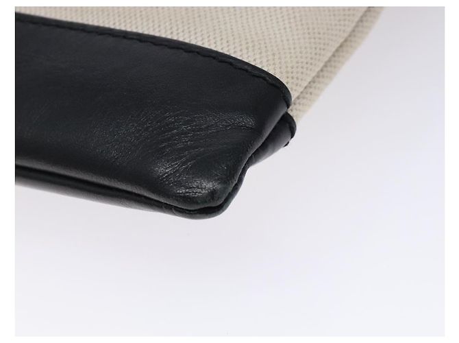 Borsa Clutch BALENCIAGA in tela e pelle bianca e nera 373834 Auth gh296 Nero Bianco - vista 15