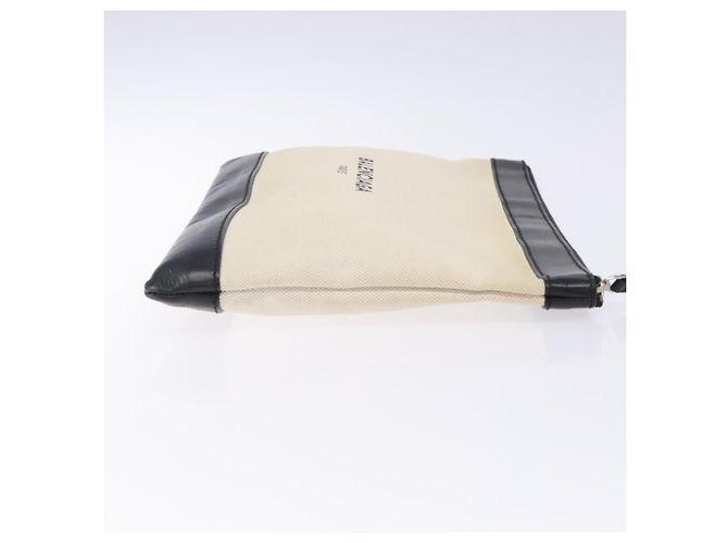 Borsa Clutch BALENCIAGA in tela e pelle bianca e nera 373834 Auth gh296 Nero Bianco - vista 3