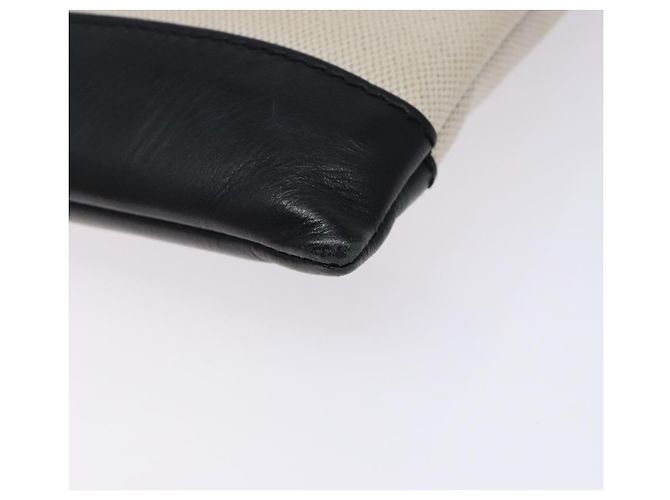 Borsa Clutch BALENCIAGA in tela e pelle bianca e nera 373834 Auth gh296 Nero Bianco - vista 7