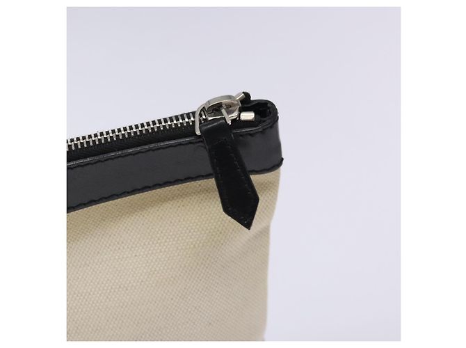 Borsa Clutch BALENCIAGA in tela e pelle bianca e nera 373834 Auth gh296 Nero Bianco - vista 8