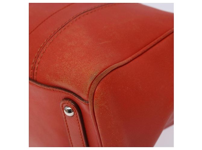 Borsa a mano in pelle arancione e argento Salvatore Ferragamo Auth gh313 - vista 14