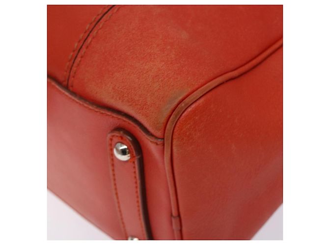 Borsa a mano in pelle arancione e argento Salvatore Ferragamo Auth gh313 - vista 15