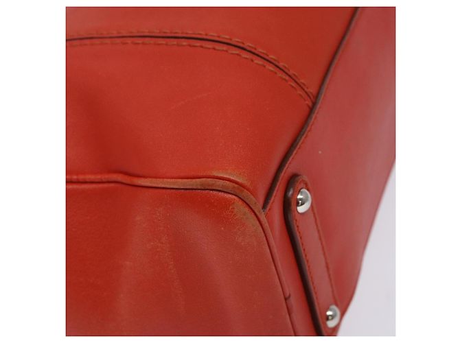 Borsa a mano in pelle arancione e argento Salvatore Ferragamo Auth gh313 - vista 16