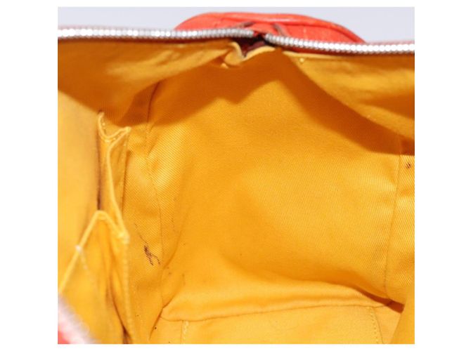 Borsa a mano in pelle arancione e argento Salvatore Ferragamo Auth gh313 - vista 19