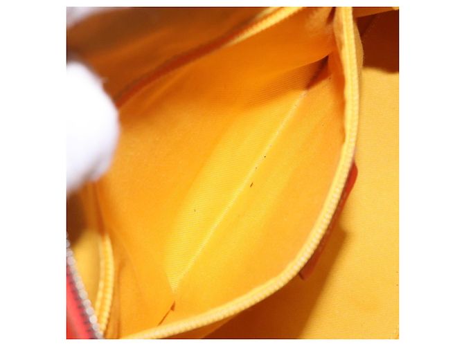 Borsa a mano in pelle arancione e argento Salvatore Ferragamo Auth gh313 - vista 20
