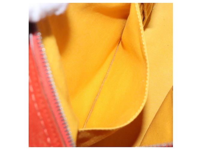 Borsa a mano in pelle arancione e argento Salvatore Ferragamo Auth gh313 - vista 21