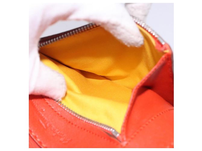 Borsa a mano in pelle arancione e argento Salvatore Ferragamo Auth gh313 - vista 22
