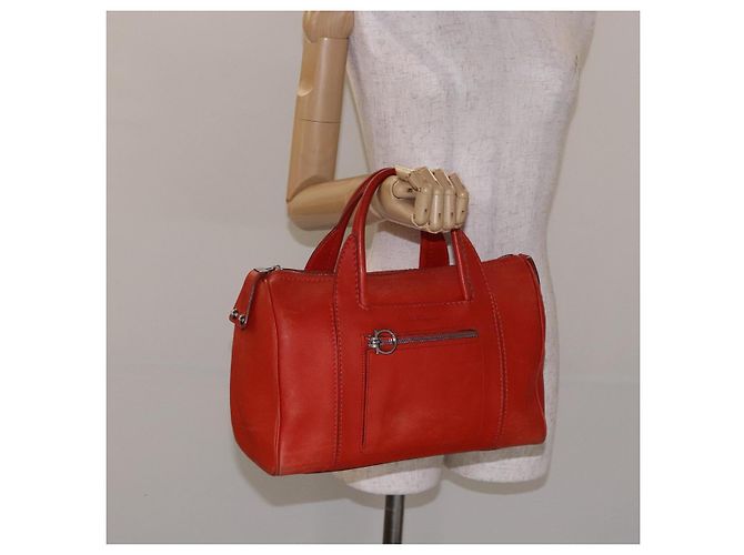 Borsa a mano in pelle arancione e argento Salvatore Ferragamo Auth gh313 - vista 23