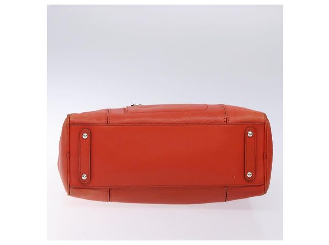 Borsa a mano in pelle arancione e argento Salvatore Ferragamo Auth gh313 - vista 5