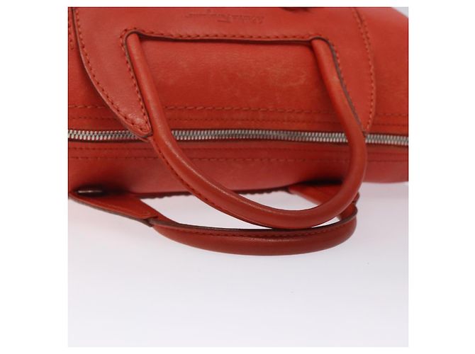 Borsa a mano in pelle arancione e argento Salvatore Ferragamo Auth gh313 - vista 7