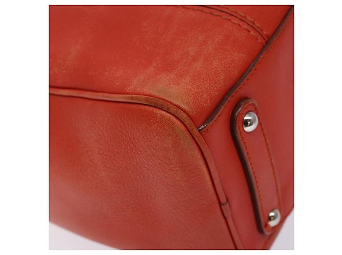 Borsa a mano in pelle arancione e argento Salvatore Ferragamo Auth gh313 - vista 9