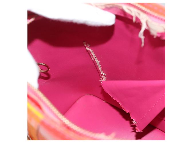 LOUIS VUITTON Borsa a Mano Houston Monogram Vernis Fluo Arancione M91935 Auth 131452 Rosa - vista 11
