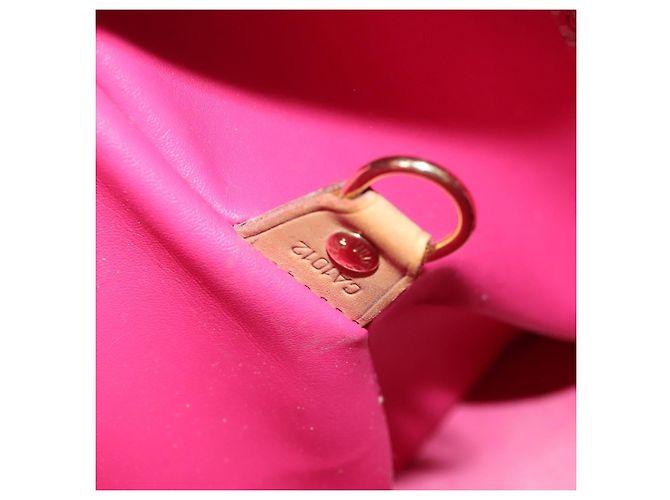 LOUIS VUITTON Borsa a Mano Houston Monogram Vernis Fluo Arancione M91935 Auth 131452 Rosa - vista 12