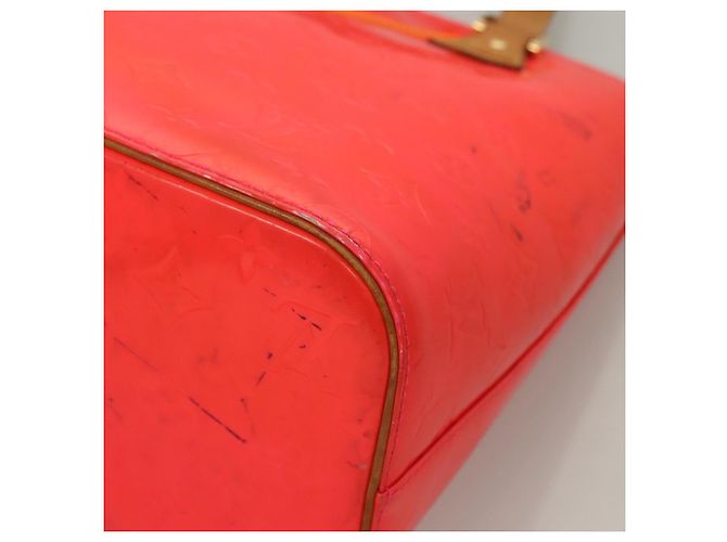 LOUIS VUITTON Borsa a Mano Houston Monogram Vernis Fluo Arancione M91935 Auth 131452 Rosa - vista 16