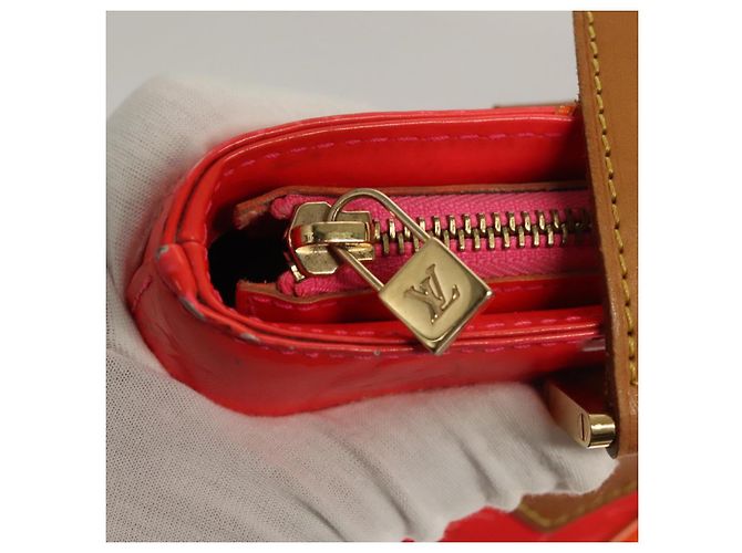 LOUIS VUITTON Borsa a Mano Houston Monogram Vernis Fluo Arancione M91935 Auth 131452 Rosa - vista 19