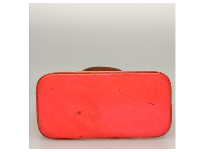 LOUIS VUITTON Borsa a Mano Houston Monogram Vernis Fluo Arancione M91935 Auth 131452 Rosa - vista 6