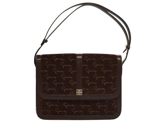 Borsa a Spalla GIVENCHY in Camoscio Marrone Oro Auth bs27977 D'oro - vista 13