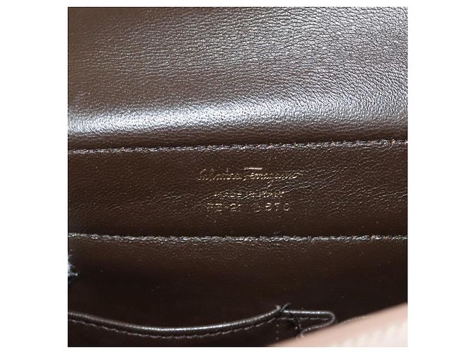 Borsa a mano in pelle Salvatore Ferragamo Gancini Sofia 2 in 1 Beige Oro Auth 131462 D'oro - vista 12
