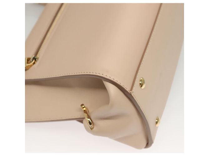Borsa a mano in pelle Salvatore Ferragamo Gancini Sofia 2 in 1 Beige Oro Auth 131462 D'oro - vista 17