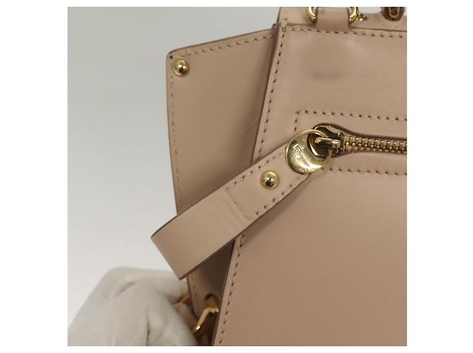 Borsa a mano in pelle Salvatore Ferragamo Gancini Sofia 2 in 1 Beige Oro Auth 131462 D'oro - vista 19