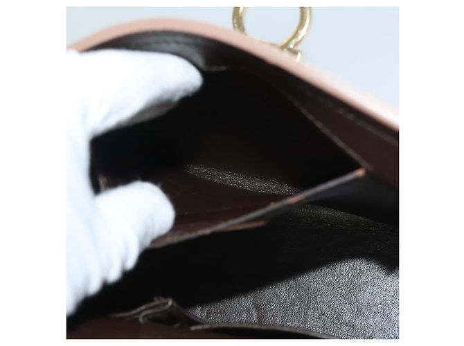 Borsa a mano in pelle Salvatore Ferragamo Gancini Sofia 2 in 1 Beige Oro Auth 131462 D'oro - vista 24