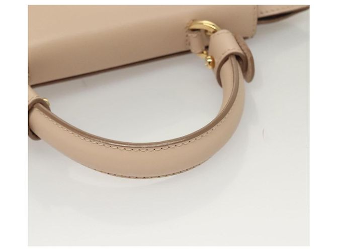Borsa a mano in pelle Salvatore Ferragamo Gancini Sofia 2 in 1 Beige Oro Auth 131462 D'oro - vista 8
