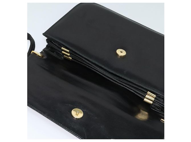 Céline Borsa a Spalla CELINE in Pelle Nera Oro Auth 131641 Nero D'oro - vista 10