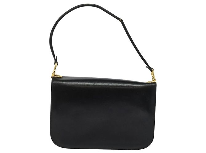Céline Borsa a Spalla CELINE in Pelle Nera Oro Auth 131641 Nero D'oro - vista 2