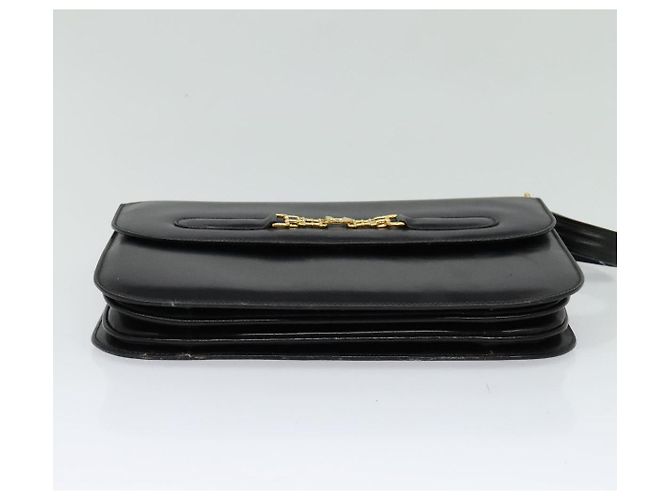 Céline Borsa a Spalla CELINE in Pelle Nera Oro Auth 131641 Nero D'oro - vista 5