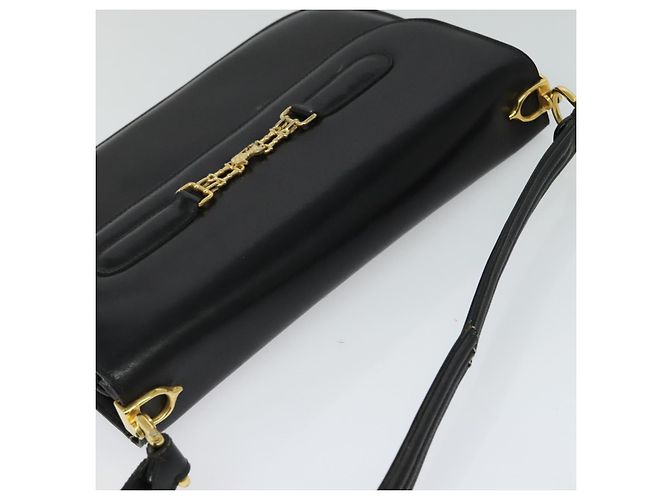 Céline Borsa a Spalla CELINE in Pelle Nera Oro Auth 131641 Nero D'oro - vista 6