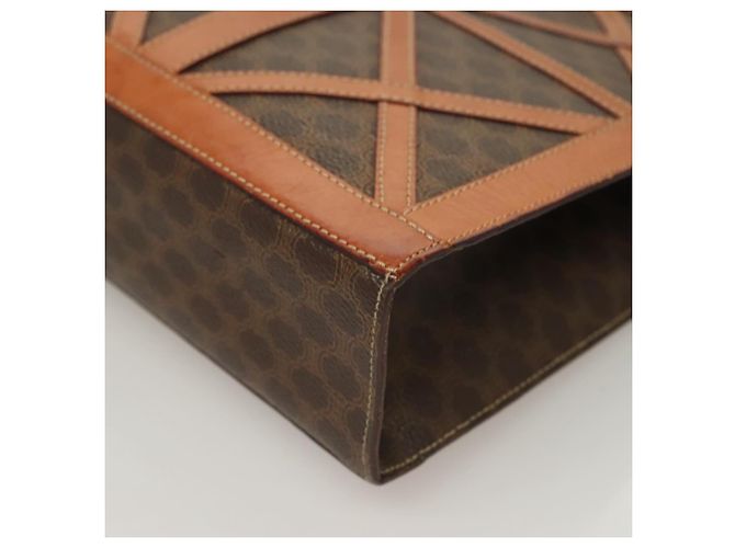 Céline Bolsa de ombro em lona Macadam CELINE em couro PVC marrom dourado Auth 131477 - vista 15