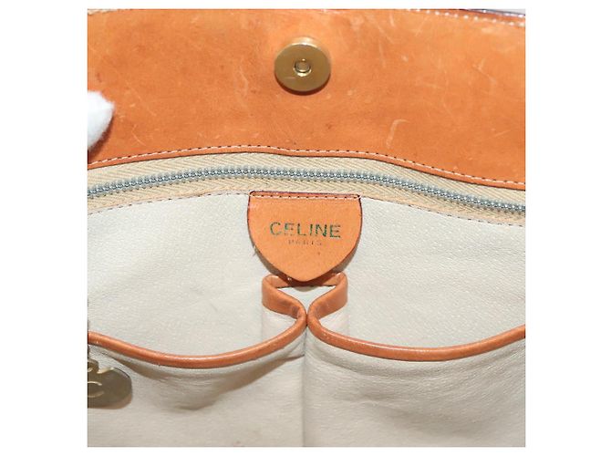 Céline Bolsa de ombro em lona Macadam CELINE em couro PVC marrom dourado Auth 131477 - vista 20