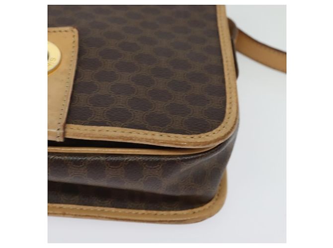 Céline Borsa a Spalla in Tela Macadam CELINE in Pelle PVC Marrone Oro Auth 131727 D'oro - vista 14