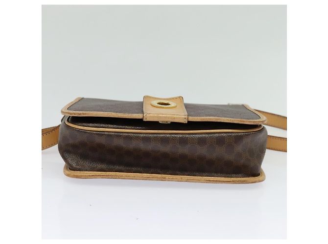 Céline Borsa a Spalla in Tela Macadam CELINE in Pelle PVC Marrone Oro Auth 131727 D'oro - vista 5