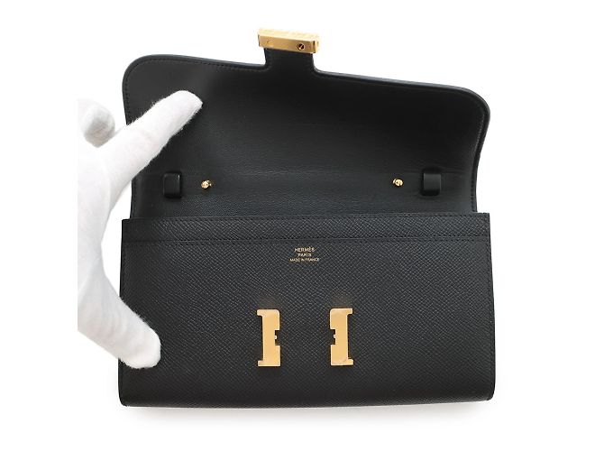 Hermès Constance To-Go Lang Wallet Schwarz - Ansicht 4