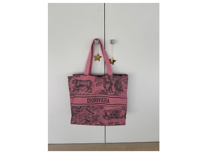 Borsa Tote Christian Dior Riviera Viola in Cotone Porpora - vista 2