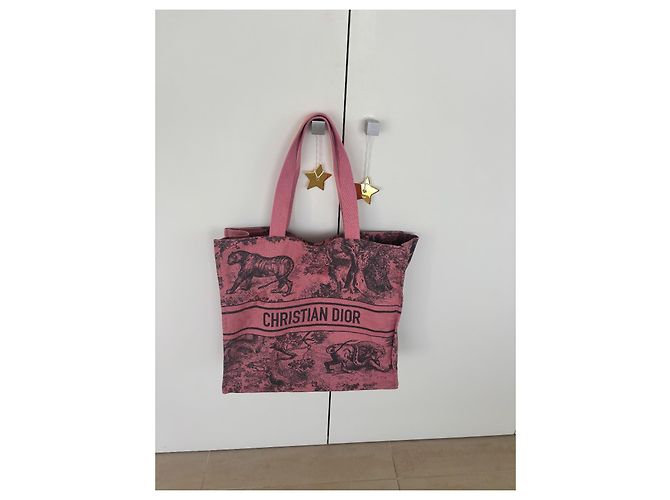 Borsa Tote Christian Dior Riviera Viola in Cotone Porpora - vista 4