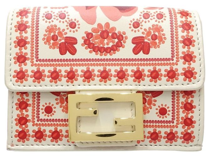 Billetera Micro Compacta Baguette Fendi Roja Crudo - vista 10