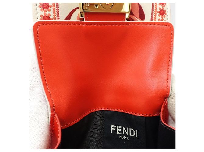 Billetera Micro Compacta Baguette Fendi Roja Crudo - vista 8