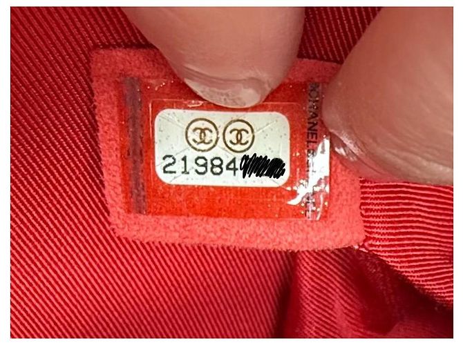 Chanel Flap Mini Borsa Quadrata Crochet Pelle di Agnello Rossa Rosa - vista 2