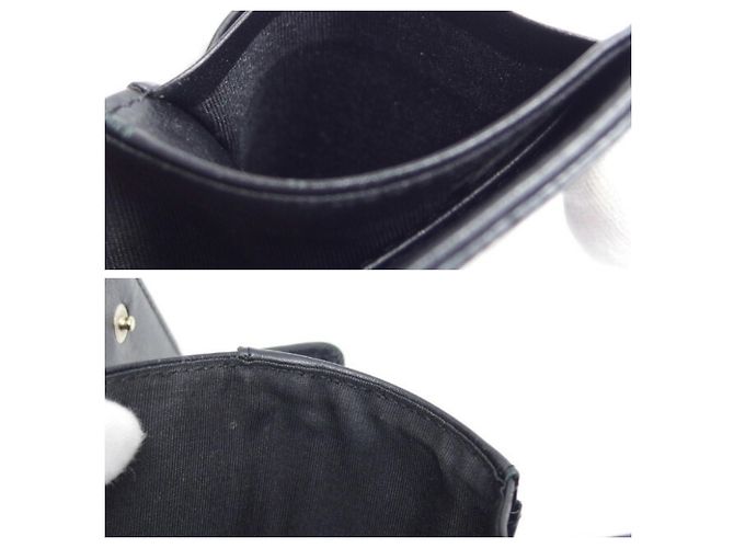 Cartera tri-fold de piel de ternera granulada negra Chanel Negro - vista 11