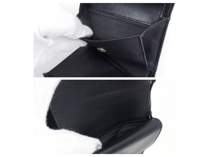 Cartera tri-fold de piel de ternera granulada negra Chanel Negro - vista 5