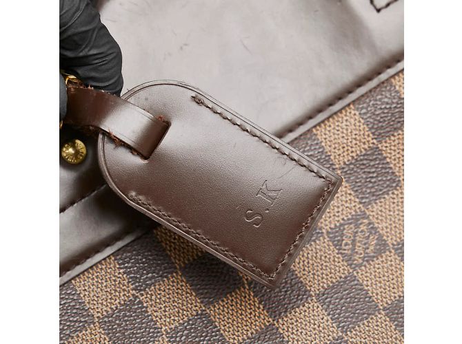 Borsa Boston Damier Greenwich PM Louis Vuitton Marrone - vista 11