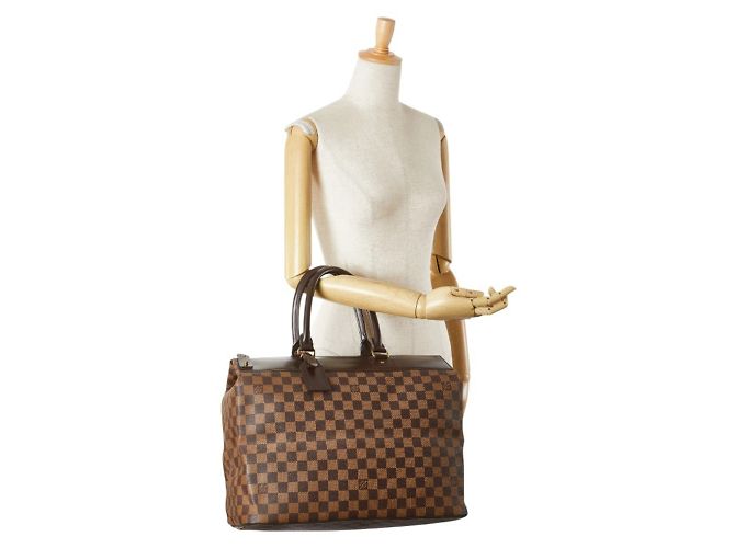 Borsa Boston Damier Greenwich PM Louis Vuitton Marrone - vista 12
