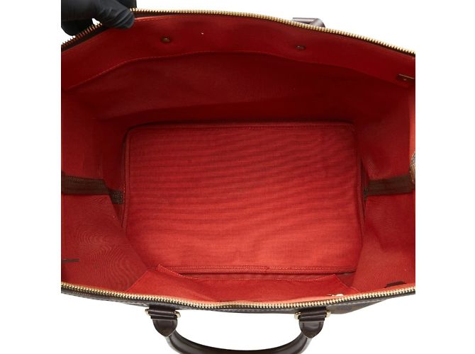 Borsa Boston Damier Greenwich PM Louis Vuitton Marrone - vista 7