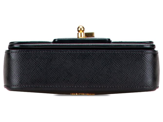 Prada Schwarze Bicolor Saffiano Leder Umhängetasche Blau - Ansicht 3