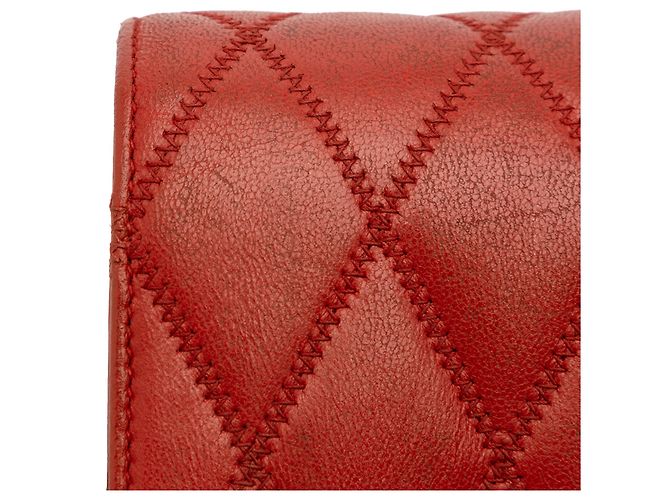 Saint Laurent Rote Diamant-gestepptes Lammleder Angie Kette Tasche - Ansicht 12