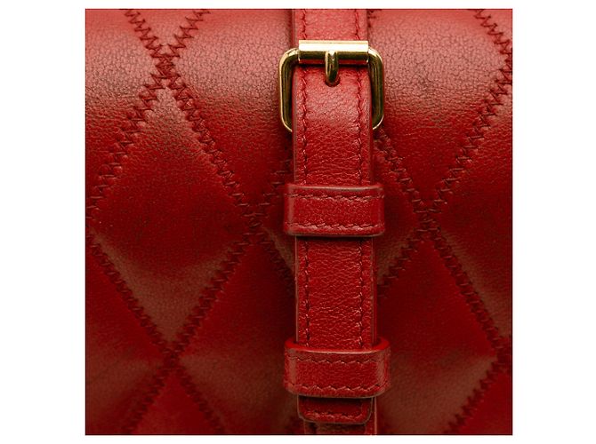 Saint Laurent Rote Diamant-gestepptes Lammleder Angie Kette Tasche - Ansicht 13