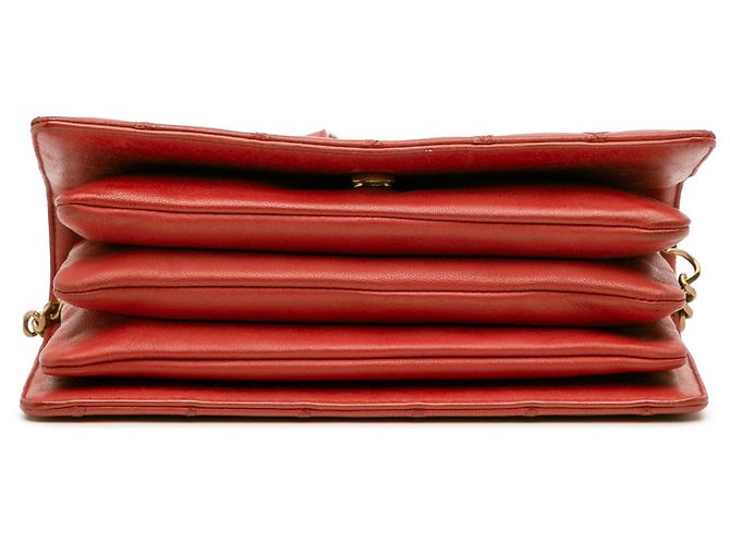 Saint Laurent Rote Diamant-gestepptes Lammleder Angie Kette Tasche - Ansicht 3