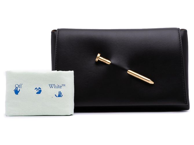 Off White Off-White Schwarze Leder Clutch - Ansicht 12